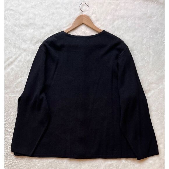 Vintage Milano Woman Design Group Black Floral Embroidered Cardigan Sweater - Picture 5 of 6